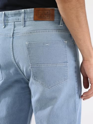 Image of Urbano Fashion Men's Straight Fit Washed Jeans Stretchable