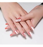 Stbisen Red Press On Nails Short, Cat Eye Press On Nails Ballet with Ice Transparent Glossy Desig...