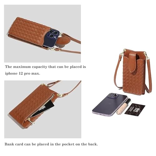 Woven Leather Phone Crossbody Bag, Small Cell Phone Purse with Adjustable Strap for Women4