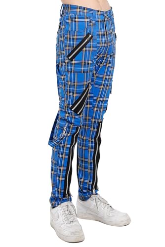 Tripp Punk Bondage Pants [Blue Plaid]2