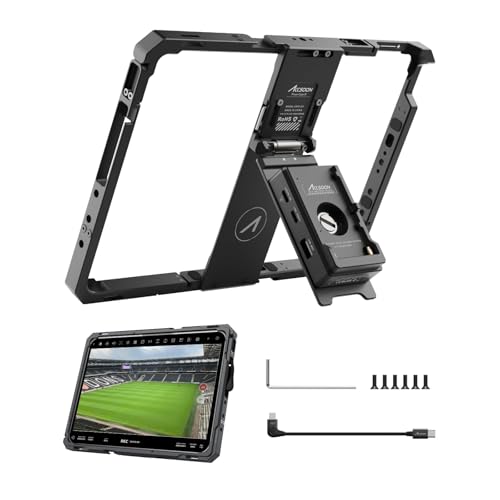 Image of Accsoon PowerCage II iPad Cage Protective iPad Case for iPads Gen 7,8,9,10,11 & i-Pad Air 3,4,5,6,7 & iPads Pro 10.5inch & 11inch M4, M5 Tablet Cage, Use with SeeMo /SeeMo 4K /CineView for Monitoring