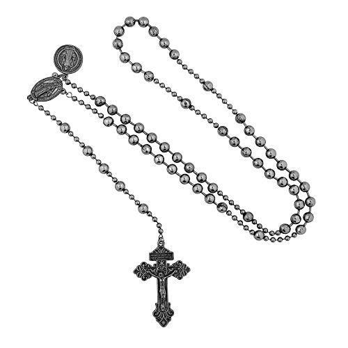 VILLAGE GIFT IMPORTERS Battle Rosary for mility or veterans includes miraculous mary medal and saint bendict with pardon crucifix