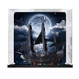 Caja de exhibición acrílica compatible con Le-go 10365 modelo de barco pirata del Caribe, caja de exhibición (solo vitrina) (base negra + spray trasero de 3