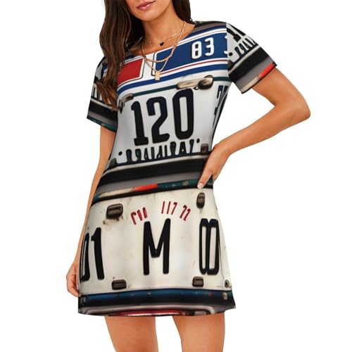 Vêtements de nuit femmes robe détente imprimé rétro original