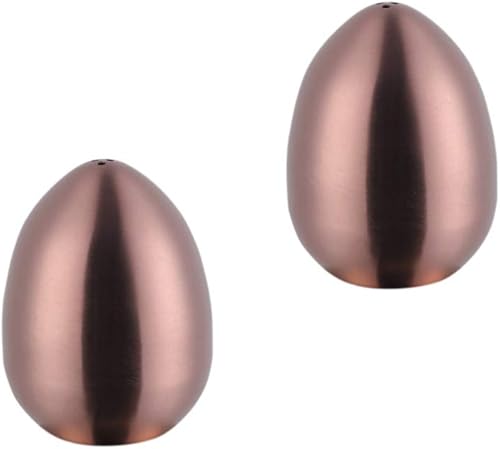Juego de 2 pimenteros de sal de oro rosa, lindo tarro de condimentos de acero inoxidable con forma de huevo para utensilios de hogar y cocina,