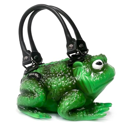 Green Glowing Glow in the Dark Toad Bag Purse Satchel Handbag Witch Frog Cottagecore Goblincore Dark Gothic Aesthetic
