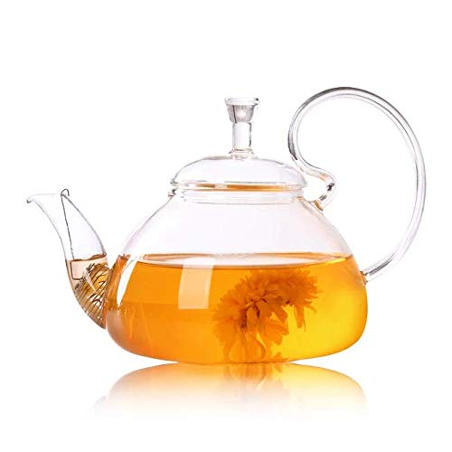 Radhika Fine Teas and Whatnots - Glass Spring Infuser Round | 100% Borosilicate Glass | Spring Infuser with Unique Handle | Perfect for Brewing Loose Tea | Serves 4-5 Cups | Gift Idea