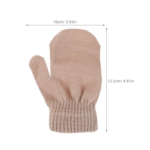 ERINGOGO Baby Winter Gloves Soft Warm Knitted Mittens for Toddler Boys and Girls Thick Infant Mittens Light Brown2