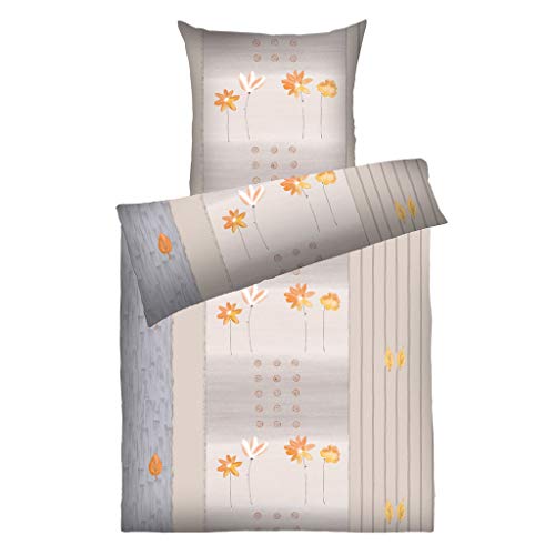 Dyckhoff Weichfrottier Bettwäsche Annabell beige/orange 1 Bettbezug 135 x...