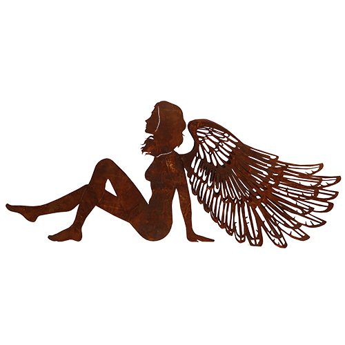 ENGELFRAU sitzend 3D Doppelflügel 60cm Rost Edelrost Weihnachtsengel Elfe Engel + Original Pflegeanleitung von Steinfigurenwelt ENGELFRAU sitzend 3D Doppelflügel 60cm Rost Edelrost Weihnachtsengel Elfe Engel + Original Pflegeanleitung von Steinfigurenwelt