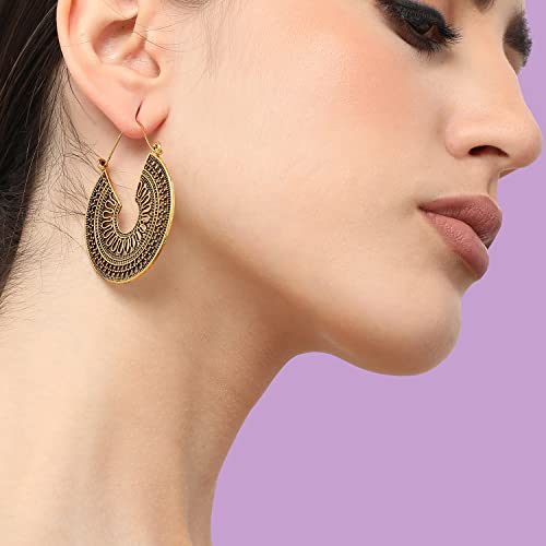 Image of SOHI Hoop Earring For Women and girls, Indo-western Earrings, Fashion Accessories, jewellery for women, Fancy earrings, artificial earrings for ladies