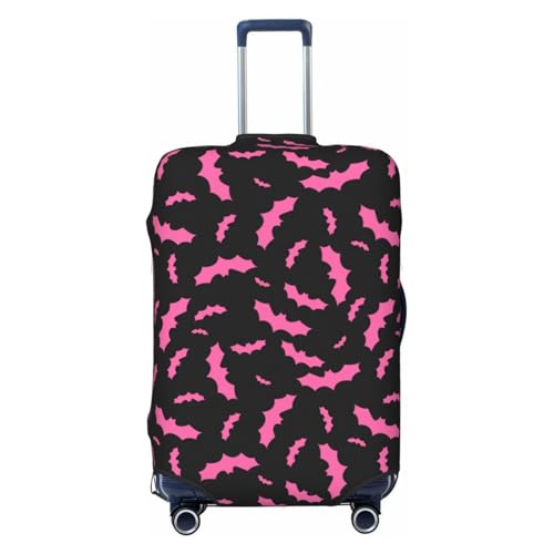 Travel Luggage Cover Protector - Halloween Pink Bats Black Cool Anti-Scratch Suitcase Covers Fits 18-32 Inch Luggage