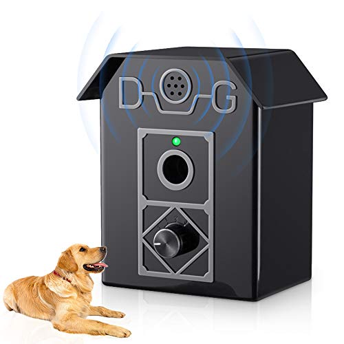 ulpeak Anti Barking Device, Dog Barking Control Sonic Dogs Bark Stopper, Adjustable Stop Dog Barking, Bark Control Waterproof Sonic Bark Deterrent for Indoor & Outdoor Use with 3 Modes