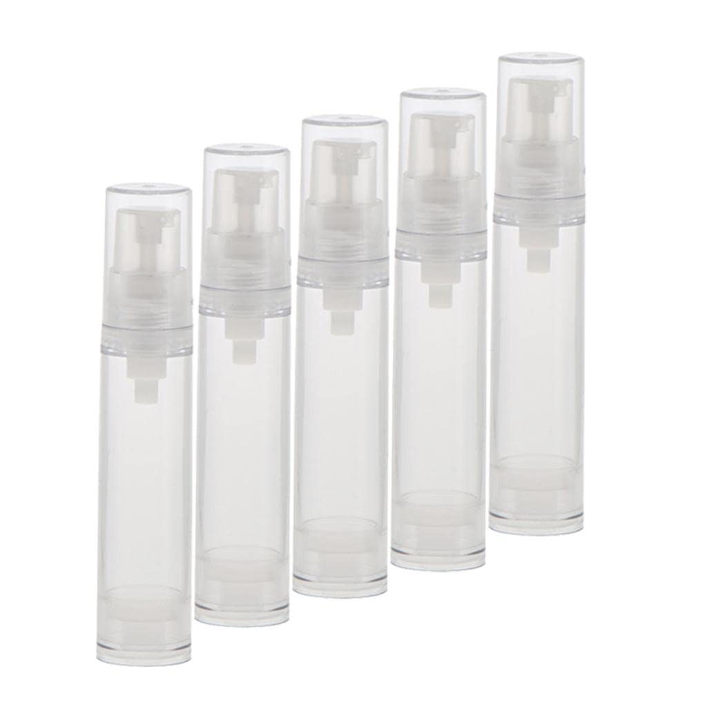 GAH 5 Pieces 8ml Pump Empty Airless Tubes Cosmetic Cream Lotion Travel Bottles-image-46