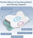 Oreiller cervical cou, Oreil à mémoire ergonomique en mousse pour soulager la douleur du cou avec une taie d'oreiller respirante, oreiller de soutien pour le cou contour pour le dos latéral