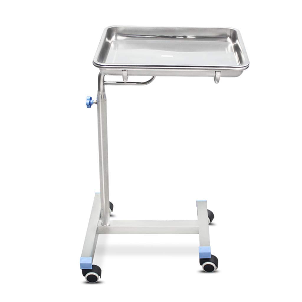 Carrito móvil de acero inoxidable, soporte de altura ajustable para equipo médico, spa, tatuaje y salón, bandeja móvil portátil para médicos y cuidado personal