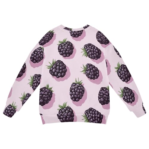 JUNZAN Sweet Blackberries Fruit Blush Little Kids Sweatshirt Hoodie Crewneck Outerwear for Kids Party 4T2
