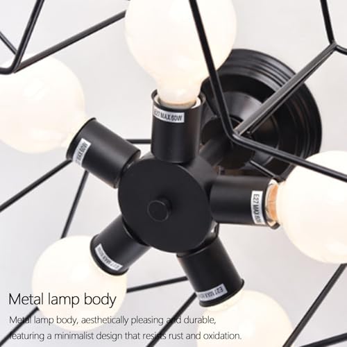 Plafonnier fer noir de qualité supérieure design étoile géométrique - 4