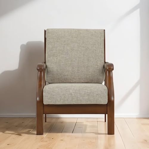 Image of Royaloak Penang Malaysian Wooden Sofa 1 Seater | Solid Wood Sofa | Washable & Removable Cushion Covers | Durable & Long Lasting | Super Soft Cushions | Sleek Design | Malaysian Collection | Modern