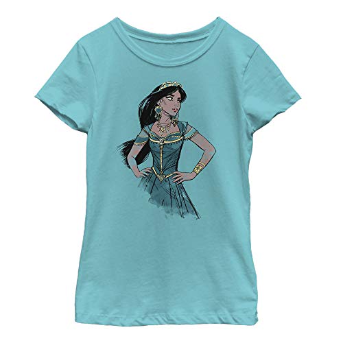 Fifth Sun Disney Aladdin Live Action Jasmine Sketch Girls Short Sleeve Tee Shirt