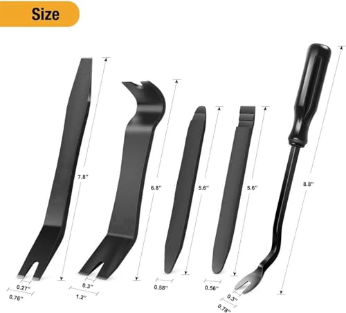 Image of NEXT GEEK Pry Tools for Car Door Clip Panel Removal No Scratch Trim Removal Tool Kit Black Pack of 5
