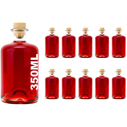 10x Likörflaschen 500ml Schwarz - Glasflaschen Zum Abfüllen