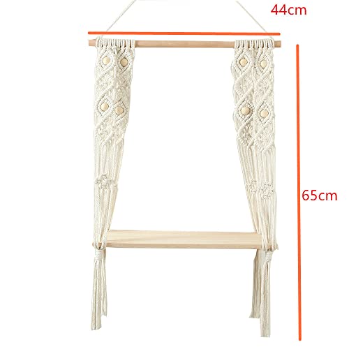 Étagère murale en macramé rustique en bois fait main