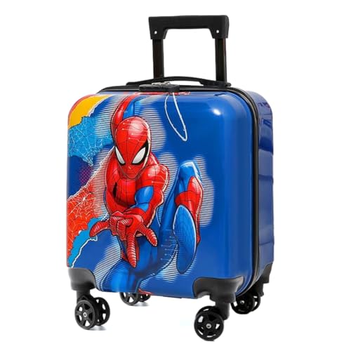 Image of Kids Carry On Luggage with Wheels, 18-inch Hard Shell Suitcase for Boys & Girls, Lightweight Toddler Rolling Travel Bag with Retractable Handle, Durable Hardside Spinner Suitcase for Airplane Travel