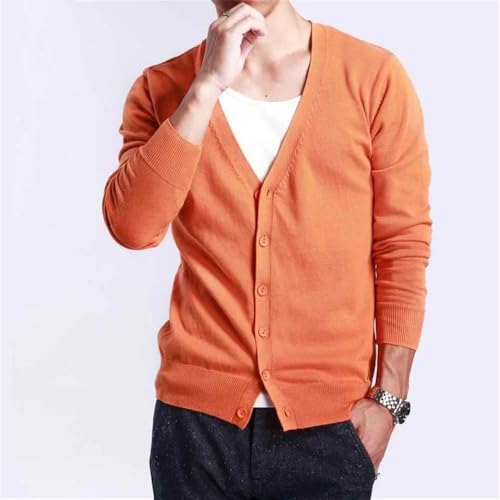 Men V Neck Button Cardigan Sweater Knitwear Long Sleeve Casual Fit Lightweight Pullover3
