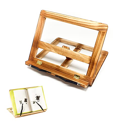 Supporti per Libri da Cucina in Legno. Leggio da Riposo per Libri e Ricettari Regolabile Ideale per Libri, iPad, Tablet.
