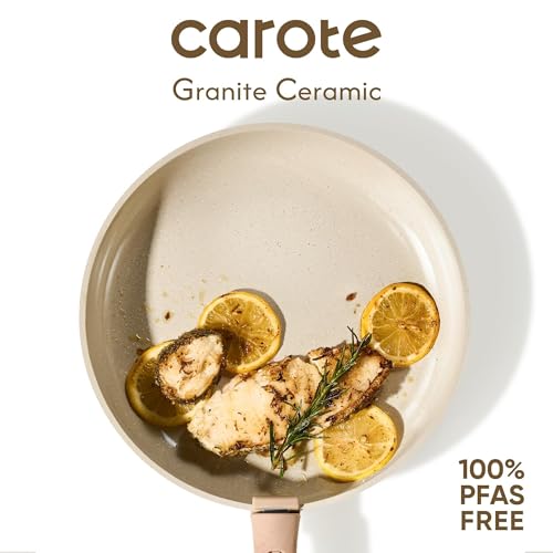 CAROTE 22PCS Pots and Pans set Non Stick, Ceramic Cookware Set, RV Kitchen Cooking Set Removable Handles, Oven Safe, Induction Coolware, Non-toxic Kitchen Cooking Set, PFAS and PFOA Free