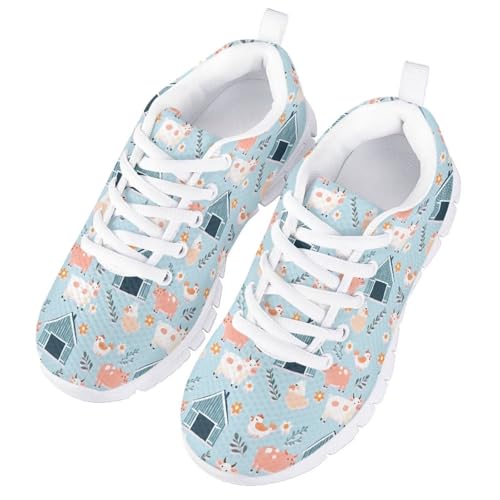 Animals Kids Lightweight Sneakers Boys Girls Lace Up Running Shoes Breathable Tennis Shoes for Little Kid Size11-13/ Big Kids Size1-52