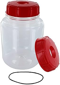 FerMonster One Gallon Fermenter Wide Mouth Carboy With Extra Lid And Gasket