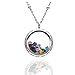 EVERLEAD Living Memory Diamond Cutting Screw Floating Locket 316l Stainless Steel Toughened Glass