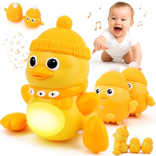 TOY Life Baby Tummy Time Toys 6-12 Months Musical Crawling Toys Dancing Duck Toy Set with Mama & Baby Ducklings, Interactive Duck Family, Easter...
