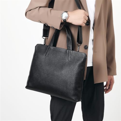 Genuine Leather Handbag Business Casual Horizontal Bag Bag Layer Cowhide Large Capacity Briefcase3