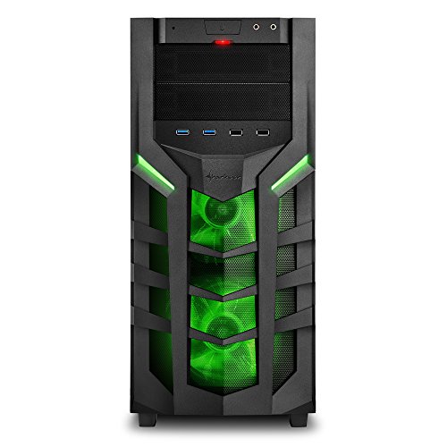 Sharkoon DG7000 GREEN ATX - CASE PER PC, VERDE