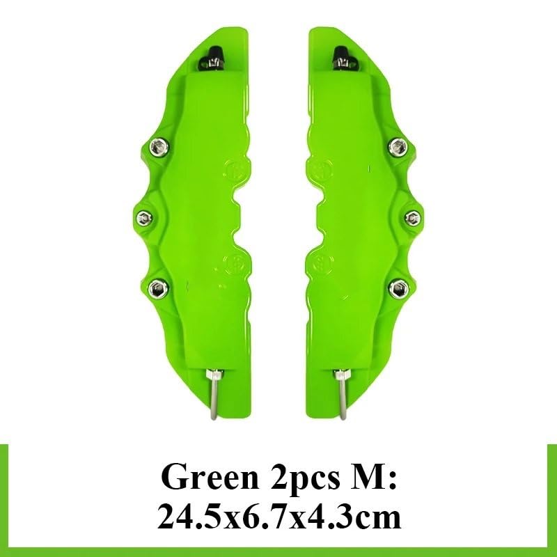 Osłona Zacisku Hamulca 4 szt. / 2 Osłona zacisku hamulcowego ABS 3D do samochodu, tarcza hamulcowa, pasuje Dodge, Jeepa(2Pcs Green M Size)