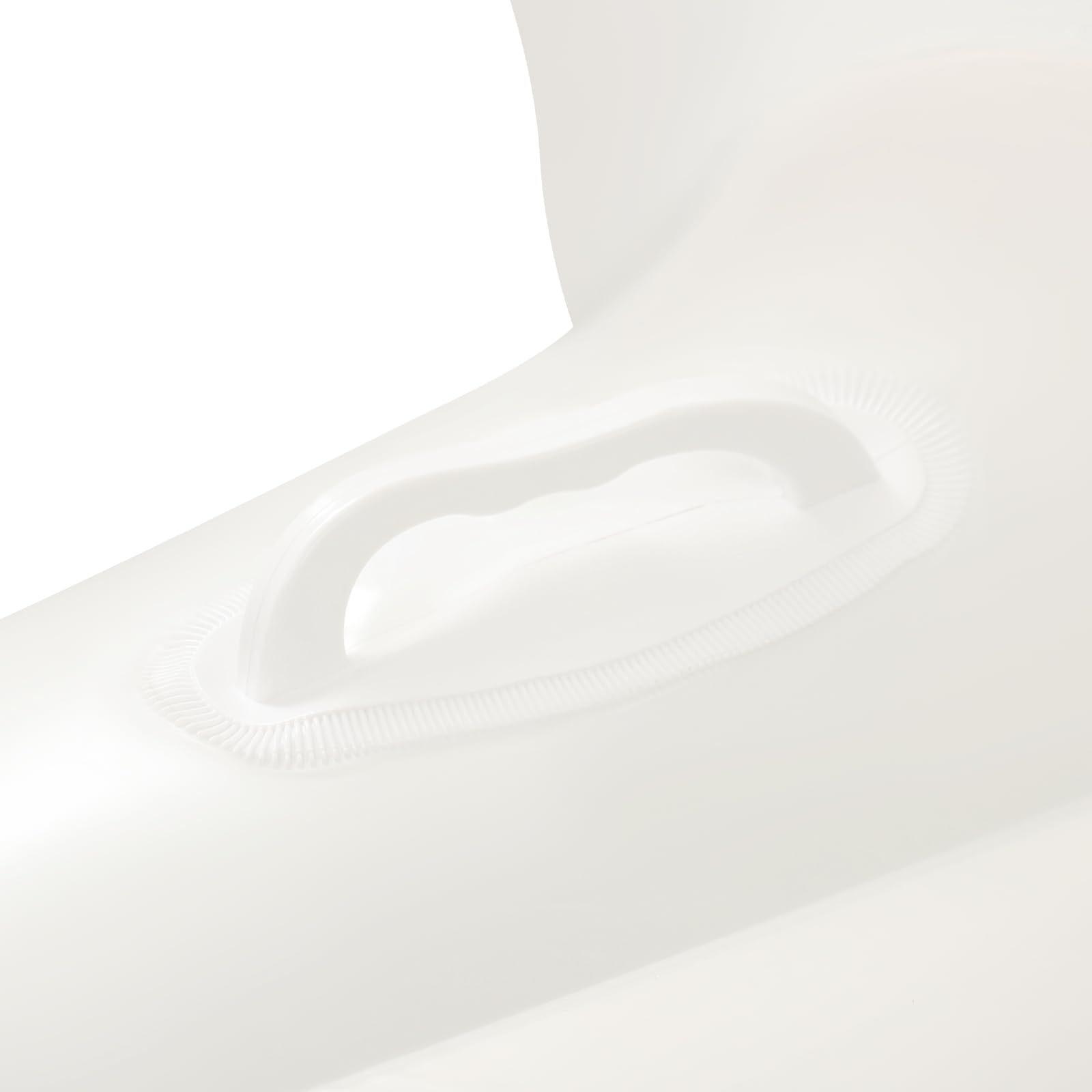 Galleggiante gonfiabile a forma di conchiglia, 120 x 120 x 120 cm, portata 100 kg, con palla di perle e maniglie, in PVC, per piscina, spiaggia, feste, extra spesso, bianco