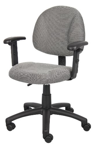 Boss Office Products Perfect Posture Delux Fabric Task Chair With Adjustable Arms In Grey #TOP2