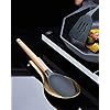 Le Creuset Repose-Cuillère Noir Mat 2 Pièces - Acier Inoxydable 9.5 Pouces - Pour Cuisinière Louche Spatule Ustensile Cuisine Pratique