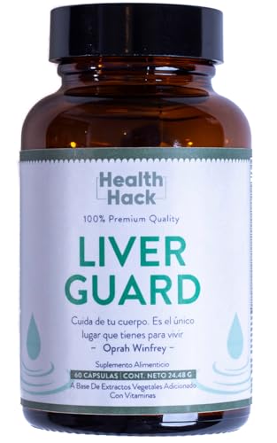 Productos Para El Hígado Graso, Health Hack Liver Guard | Suplemento para Hígado con Cardo Mariano | Con N-Acetyl-Cysteine, Cardo Mariano, Cúrcuma y Vitaminas | Limpieza