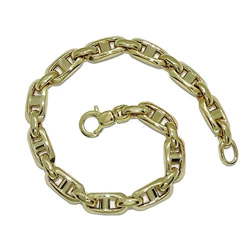 Never say Never 18K Gold Bars Bracelet for Men | Mariners Links Bangle 21.50 cm | 8g Yellow Gold | Italian Fine Jewelry | Gift for Him4
