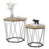 Versatilidad: Este juego de 2 mesas de centro puede ser utilizado como un conjunto o por separado. Pueden utilizarse como mesa de café en el salón, como mesita de noche en el dormitorio o como mesa baja en el balcón