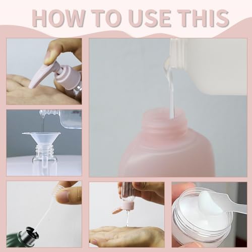 16 Pack Travel Bottle Set for Toiletries Travel Essentials Travel Containers with Clear Zipper Toiletry Bag Leak Proof Refillable Squeezable Travel Accessories for Skincar Lotion Shampoo2