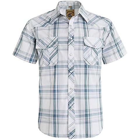 COEVALS CLUB Men's Western Cowboy Plaid Work Shirts Cover