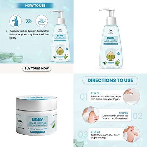 Image of TNW- The Natural Wash Baby Body Lotion & Baby Rash Cream | For Soft, Moisturised & Nourished Skin | Prevent Rashes