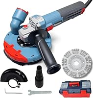 FANZWORK 1900W(MAX) Betonschleifer Winkelschleifer Set mit Bürstenloser EC-Motor, Betonfräse mit 125mm Diamantschleiftopf *1, Absaughaube *1, Tragbox *1, Präzises & Wartungsfreies Schleifen