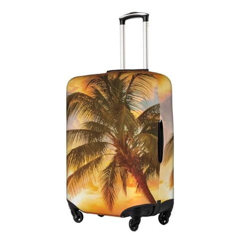 Tropical Beach Palm Tree Sunset Printed Luggage Cover Elastic, Washable, Universal Fit 18-32 Inch Travel Suitcase Cover Easy To Identify2