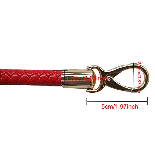 17inch / 43cm Synthetic Leather PU Shoulder Strap Replacement Handbag Purse Handle with Gold tone Buckles 2PCS(Red)3